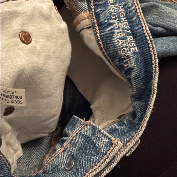 AE Strigid Highest Rise Baggy Straight Distressed Jeans - Picture 8 of 8